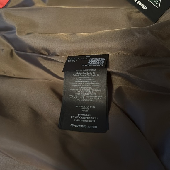 G-Star Raw Lightweight Quilted Vest | Orange | Sz S | Water Repelent - Picture 6 of 10